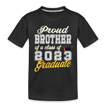 Frère de diplômé - Fier frère d’une classe de - T-shirt bio Premium Enfant - noir - Devant