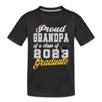 Graduation 2023 - Fier grand-père d’une promotion de 2023 - T-shirt bio Premium Enfant - noir - Devant