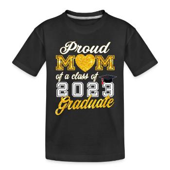 Classe senior de 2023 - Fière maman d’une classe de 202 - T-shirt bio Premium Enfant - noir - Devant