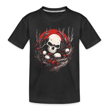 Bad Apple Totenkopf - Skull And Eggs In A Nest - Kinder Premium Bio T-Shirt - Schwarz - Vorne