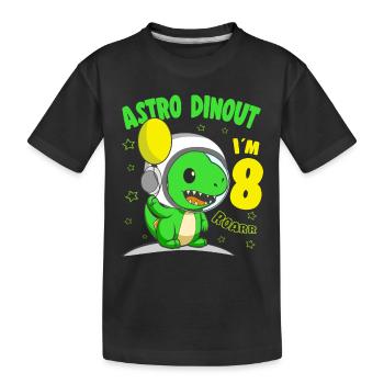 8 Years old Birthday Boy Astro Dinout - 8th B-Day - Kinder Premium Bio T-Shirt - Schwarz - Vorne