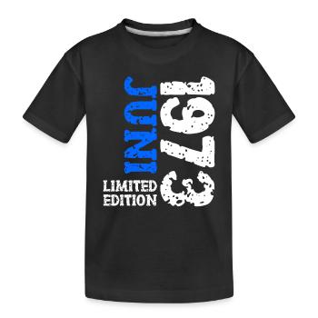 1973 Juni Limited Edition Geburtstag Geschenk - Kinder Premium Bio T-Shirt - Schwarz - Vorne