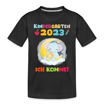Kindergarten 2023 Ich Komme Mädchen Kita Geschenk - Kinder Premium Bio T-Shirt - Schwarz - Vorne