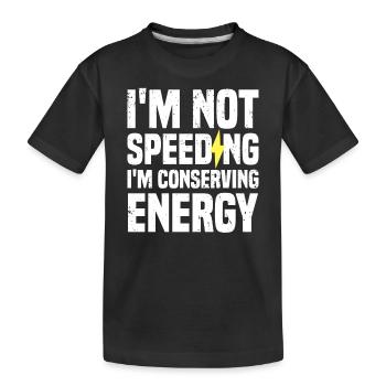 Je n’accélère pas, j’économise de l’énergie | EV - T-shirt bio Premium Enfant - noir - Devant