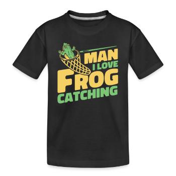 Man I Love Frog Catching Laubfrosch Kröte Frosch - Kinder Premium Bio T-Shirt - Schwarz - Vorne