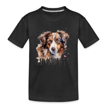 Australian Shepherd - Kinder Premium Bio T-Shirt - Schwarz - Vorne
