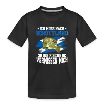 Ich Muss Nach Schottland Die Fische Vermissen Mich - Kinder Premium Bio T-Shirt - Schwarz - Vorne