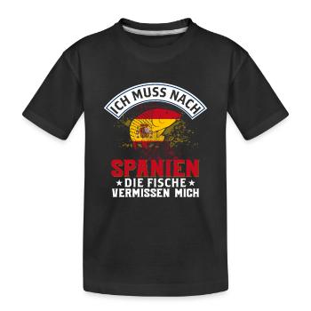Ich Muss Nach Spanien Die Fische Vermissen Mich - Kinder Premium Bio T-Shirt - Schwarz - Vorne