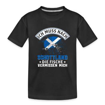 Ich Muss Nach Schottland Die Fische Vermissen Mich - Kinder Premium Bio T-Shirt - Schwarz - Vorne