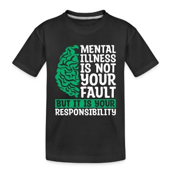 Santé mentale Les maladies mentales ne sont pas des soins de santé - T-shirt bio Premium Enfant - noir - Devant