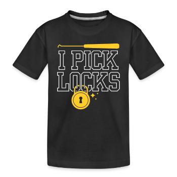 I Pick Locks Lock Picking Knacker Lock - Kids' Premium Organic T-Shirt - black - Front