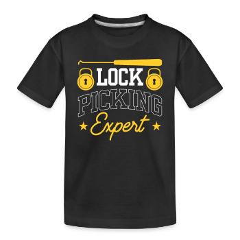 Lockpicking Expert Lock Picking Cracking Lock - Kids' Premium Organic T-Shirt - black - Front