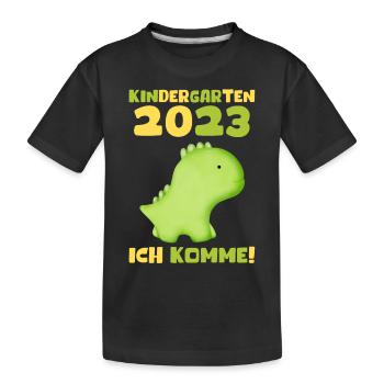 Kindergarten 2023 Ich Komme Jungen Kita Geschenk - Kinder Premium Bio T-Shirt - Schwarz - Vorne