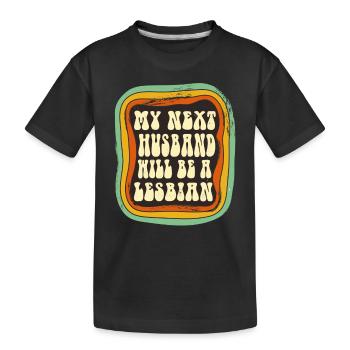 Mon prochain mari sera lesbienne - T-shirt bio Premium Enfant - noir - Devant