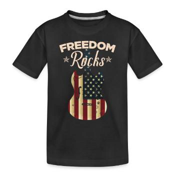 Amerikanische Flagge 4. Juli Gitarre - Kinder Premium Bio T-Shirt - Schwarz - Vorne