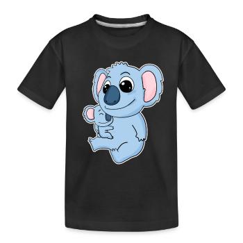 Koala Family - Koala with Baby - Koala Motif - Kids' Premium Organic T-Shirt - black - Front