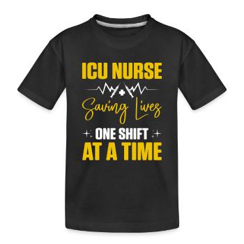 Infirmière en soins intensifs - T-shirt bio Premium Enfant - noir - Devant
