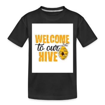 Bienvenue dans notre ruche - T-shirt bio Premium Enfant - noir - Devant