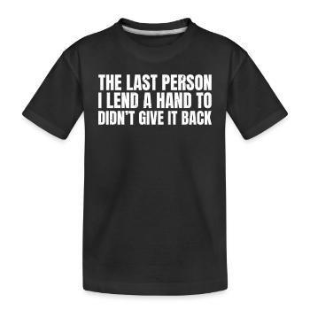 Amputated Hand Prosthesis Gift - Kids' Premium Organic T-Shirt - black - Front