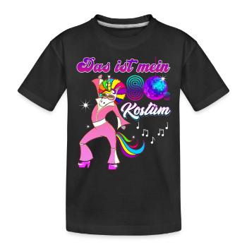 Einzigartiges Einhorn-Geschenk: 80er Jahre Kostüm - Kinder Premium Bio T-Shirt - Schwarz - Vorne