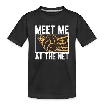 Rencontrez-moi au filet Joueur de volley-ball Sports drôles - T-shirt bio Premium Enfant - noir - Devant