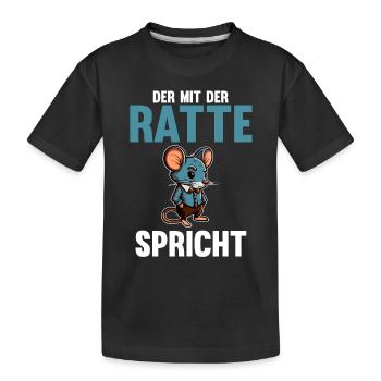Nagetier Ratte Ratten - Kinder Premium Bio T-Shirt - Schwarz - Vorne