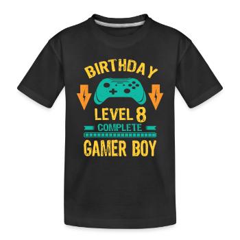 Eight 8yr BDay Son Boy Funny Gamer 8th 8 Year Old - Kinder Premium Bio T-Shirt - Schwarz - Vorne