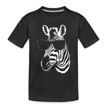 Zebra - Kinder Premium Bio T-Shirt - Schwarz - Vorne