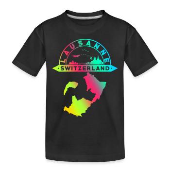 Lausanne Switzerland Souvenir - Kids' Premium Organic T-Shirt - black - Front