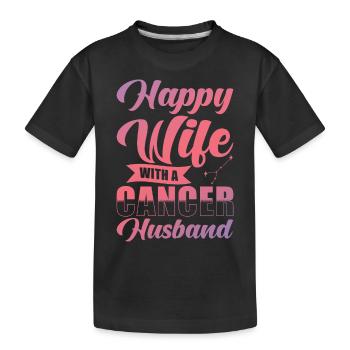 Krebs Glückliche Frau mit Wasserman Ehemann - Kinder Premium Bio T-Shirt - Schwarz - Vorne