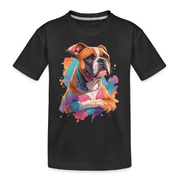Dessin de chien boxeur allemand pour les amoureux des chiens - T-shirt bio Premium Enfant - noir - Devant