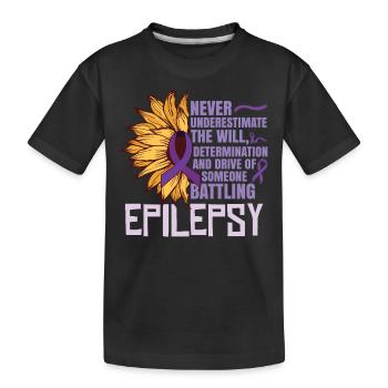Combattant de l’épilepsie - T-shirt bio Premium Enfant - noir - Devant