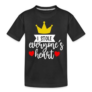 J’ai volé tout le monde Cœur drôle Citations - T-shirt bio Premium Enfant - noir - Devant