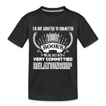 Book In Relationship with Books - Kids' Premium Organic T-Shirt - black - Front