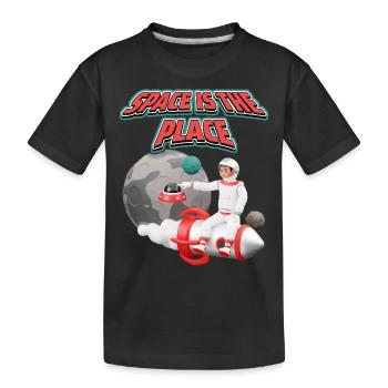 Lustiger Astronaut-Kosmonaut, Raumfahrt, Planeten - Kinder Premium Bio T-Shirt - Schwarz - Vorne
