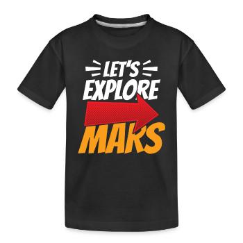 Explorons l’espace de la planète astronaute martienne - T-shirt bio Premium Enfant - noir - Devant