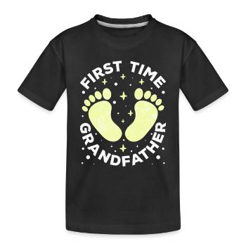 First time grandfather first time grandparents cute - Kids' Premium Organic T-Shirt - black - Front