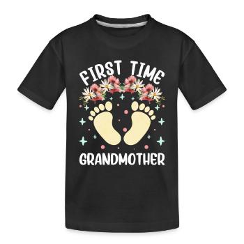First Time Grandmother Sweet First Time Grandparents - Kids' Premium Organic T-Shirt - black - Front