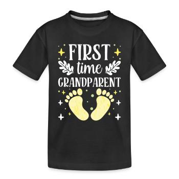 First Time Grandparents Sweet First Time Pregnant - Kids' Premium Organic T-Shirt - black - Front