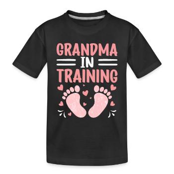Grandma In Training Sweet First Time Grandparents - Kids' Premium Organic T-Shirt - black - Front