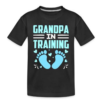 Grandpa In Training Cute Grandparents First Time - Kids' Premium Organic T-Shirt - black - Front