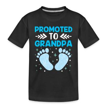 Promoted to grandfather for the first time Grandparents Sweet - Kids' Premium Organic T-Shirt - black - Front