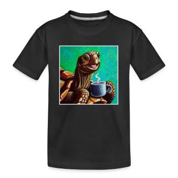 Peinture à l’huile Happy Turtle Turtle - T-shirt bio Premium Enfant - noir - Devant