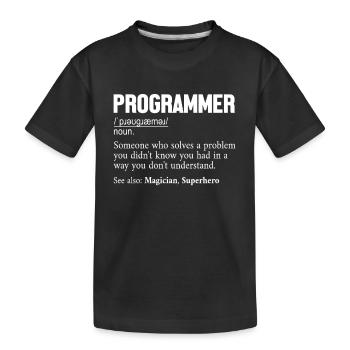 Programmer Definition Softwareentwickler Coder - Kinder Premium Bio T-Shirt - Schwarz - Vorne