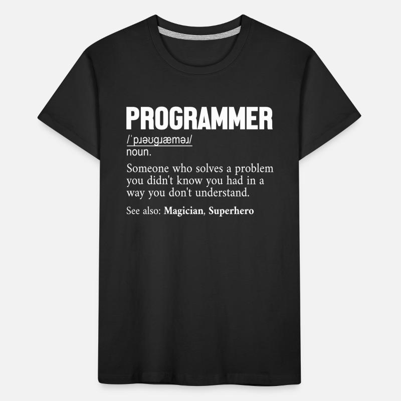Programmer Definition Softwareentwickler Coder Kinder Premium Bio T-Shirt