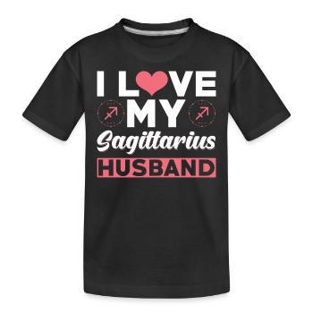 J’aime mon mari Sagittaire - T-shirt bio Premium Enfant - noir - Devant