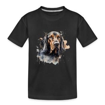 Black and Tan Coonhound - Kids' Premium Organic T-Shirt - black - Front