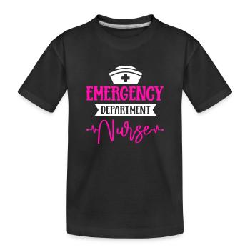 Emergency Department ER Nurse Emergency Department - Kids' Premium Organic T-Shirt - black - Front