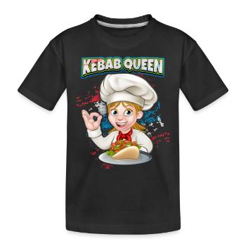 Kebab Queen, Lustiger Kebab Spruch, Döner Kebap - Kinder Premium Bio T-Shirt - Schwarz - Vorne