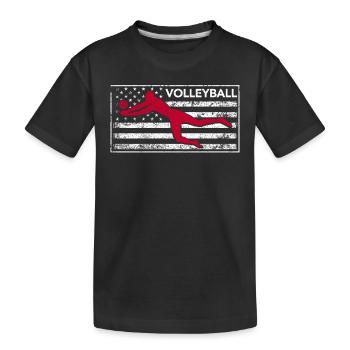 Amerikanische Flagge Volleyballspieler USA Trainer - Kinder Premium Bio T-Shirt - Schwarz - Vorne